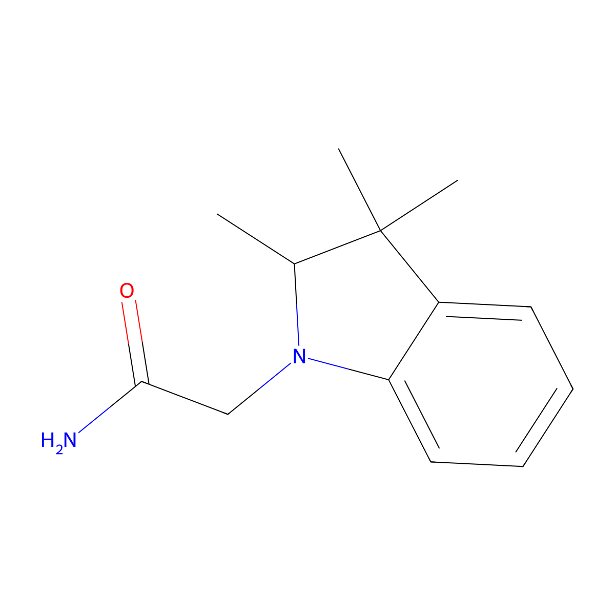 2-(2,3,3-Trimethylindolinyl)acetamide molecular structure, CAS 356782-55-3