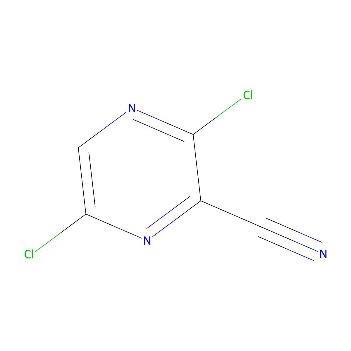 3,6-Dichloropyrazine-2-carbonitrile molecular structure, CAS 356783-16-9