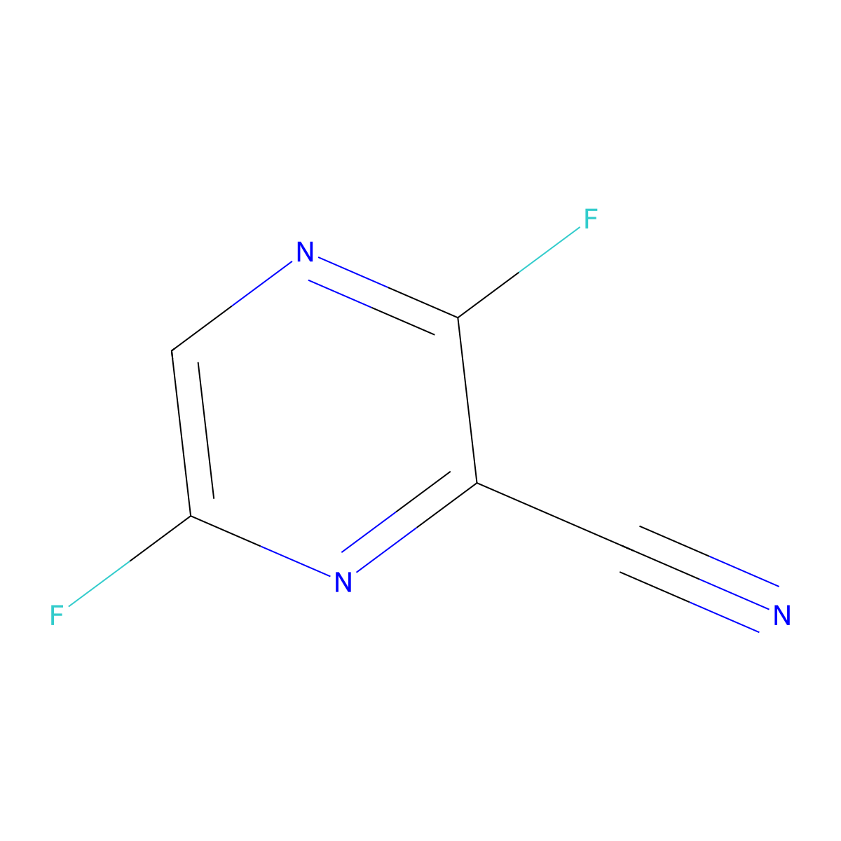 3,6-Difluoropyrazine-2-carbonitrile molecular structure, CAS 356783-28-3