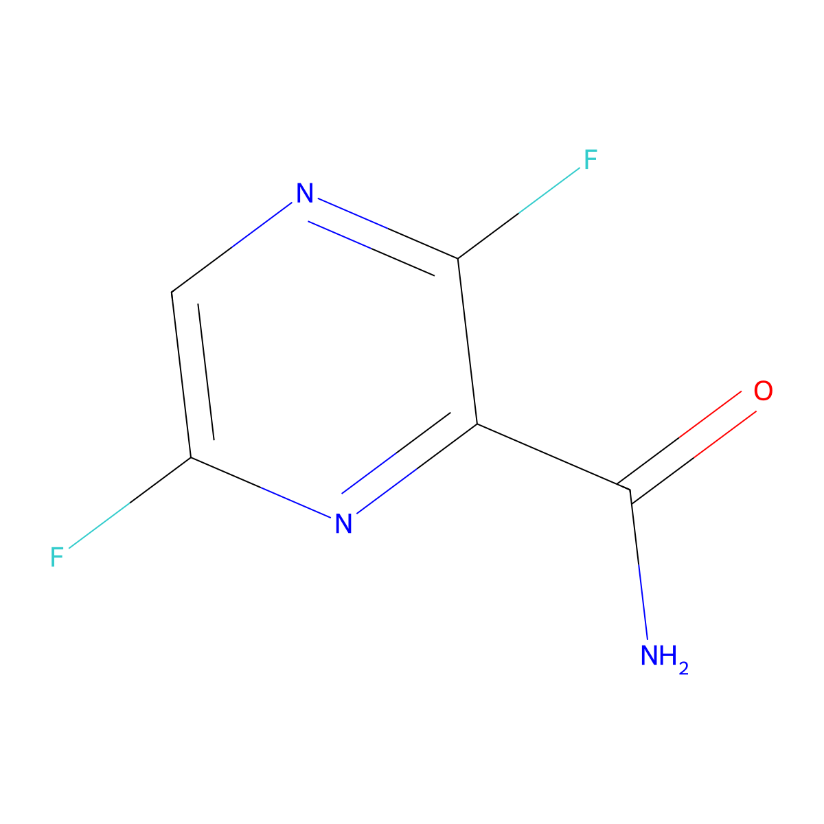 3,6-Difluoropyrazine-2-carboxamide molecular structure, CAS 356783-29-4
