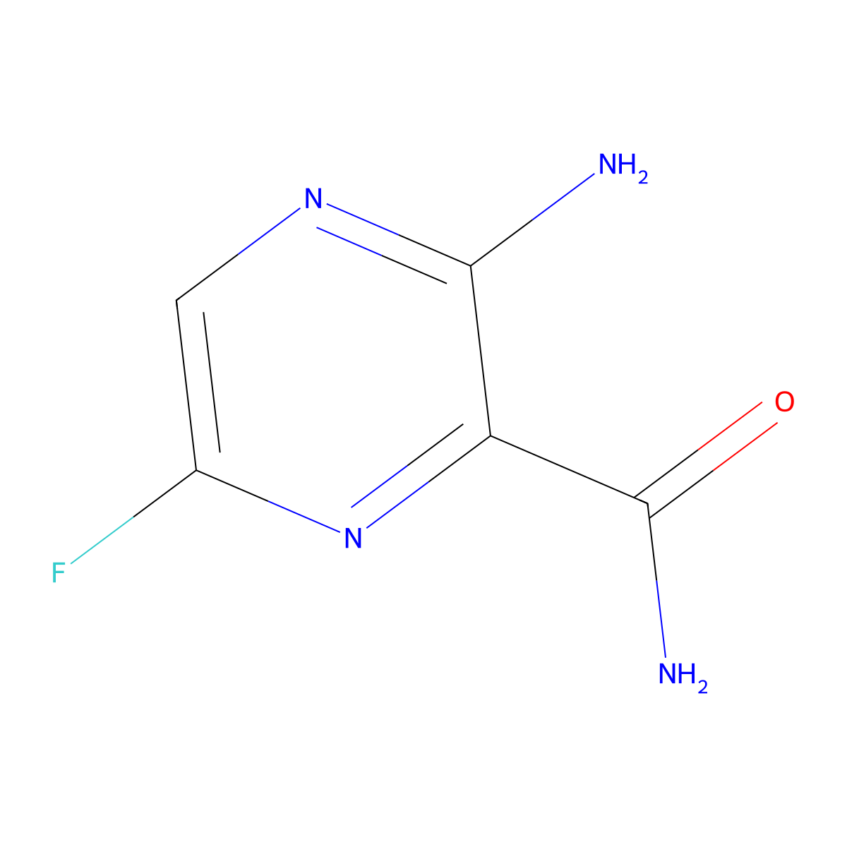 3-Amino-6-fluoropyrazine-2-carboxamide molecular structure, CAS 356783-42-1