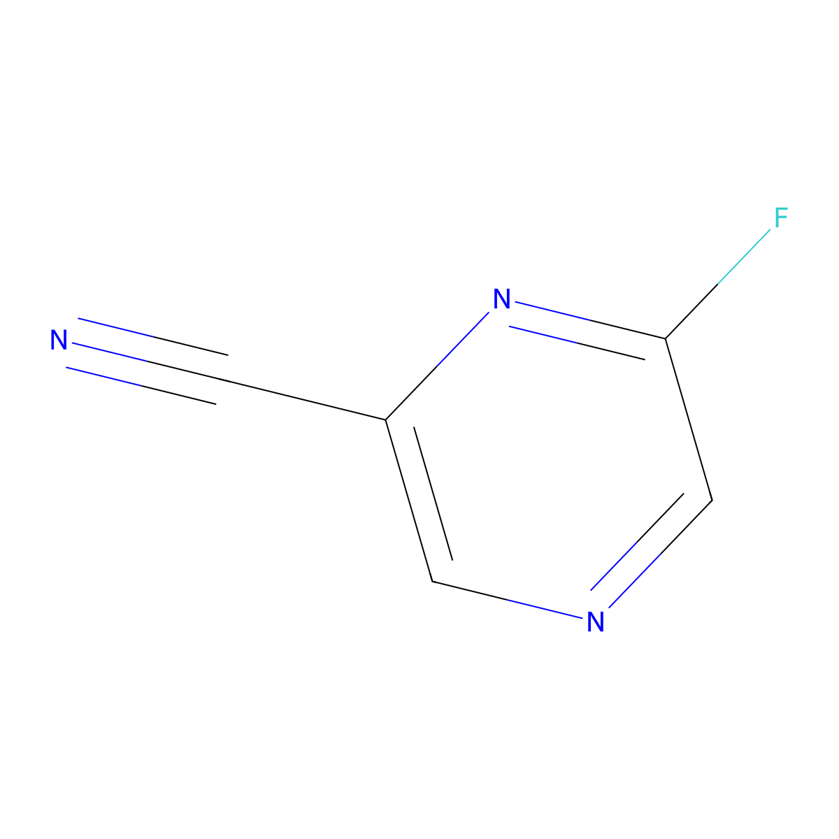 6-Fluoropyrazine-2-carbonitrile molecular structure, CAS 356783-46-5