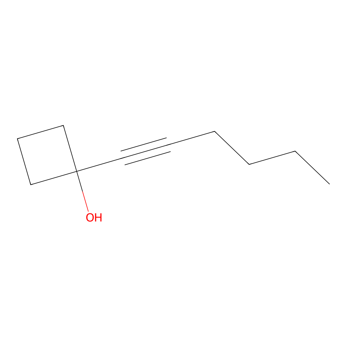 1-(Hex-1-YN-1-YL)cyclobutanol molecular structure, CAS 356785-64-3