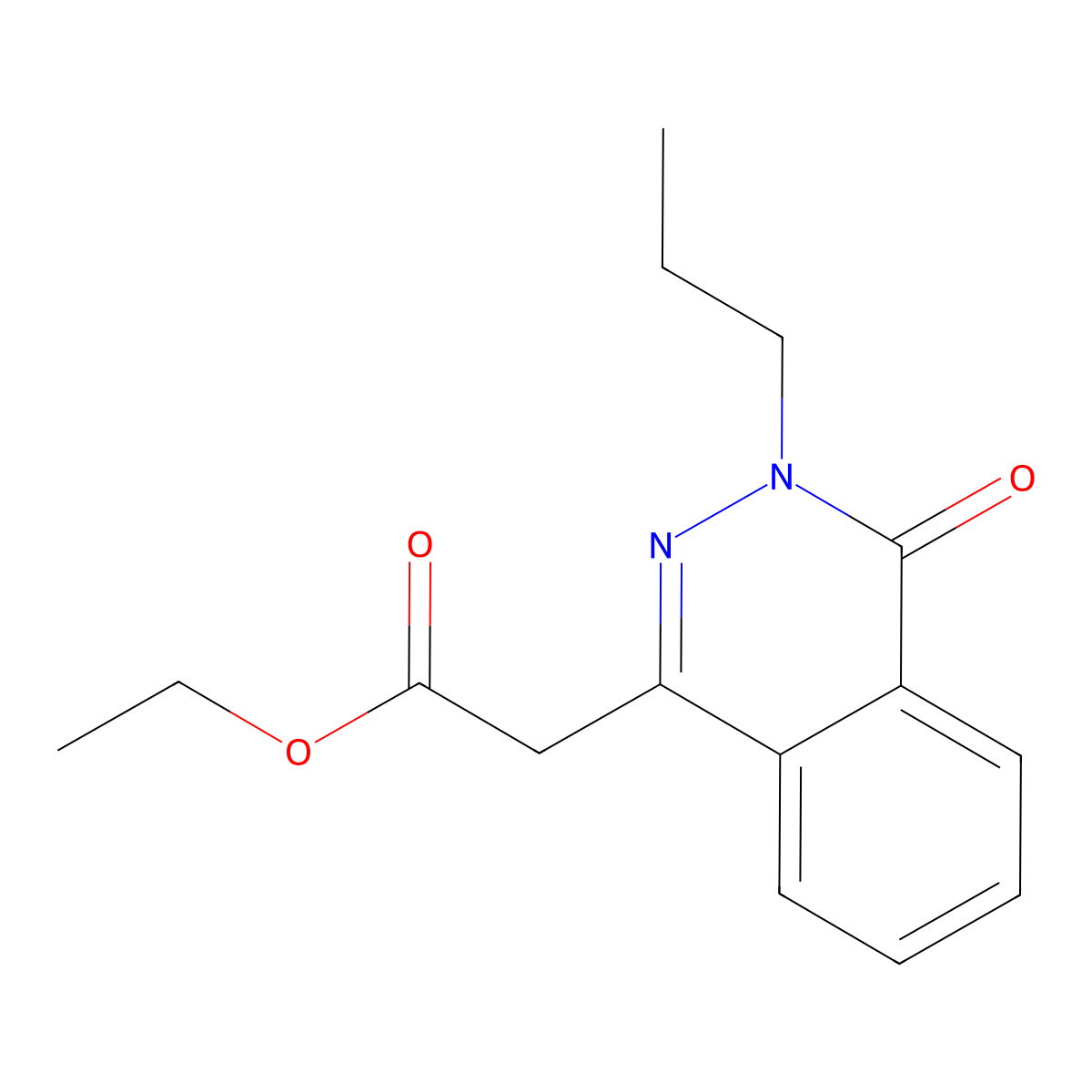 (4-Oxo-3-propyl-3,4-dihydro-phthalazin-1-yl)-acetic acid ethyl ester molecular structure, CAS 356790-64-2