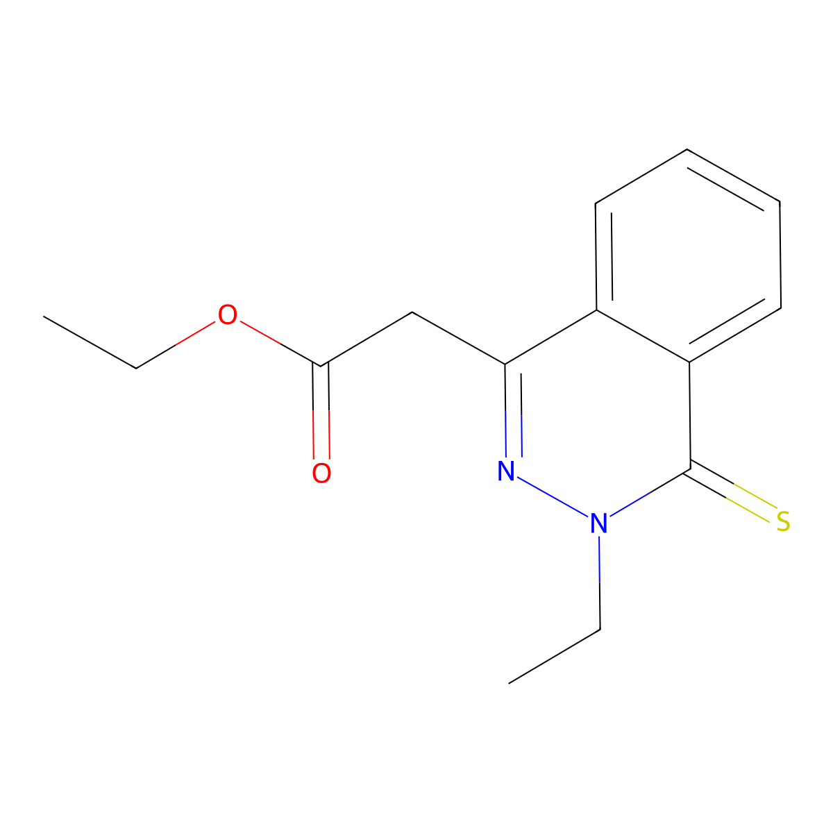 Ethyl (3-ethyl-4-thioxo-3,4-dihydrophthalazin-1-yl)acetate molecular structure, CAS 356790-69-7