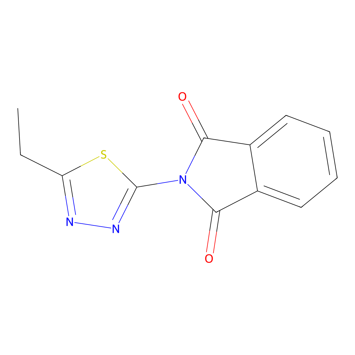 2-(5-Ethyl-1,3,4-thiadiazol-2-yl)isoindoline-1,3-dione molecular structure, CAS 356792-09-1
