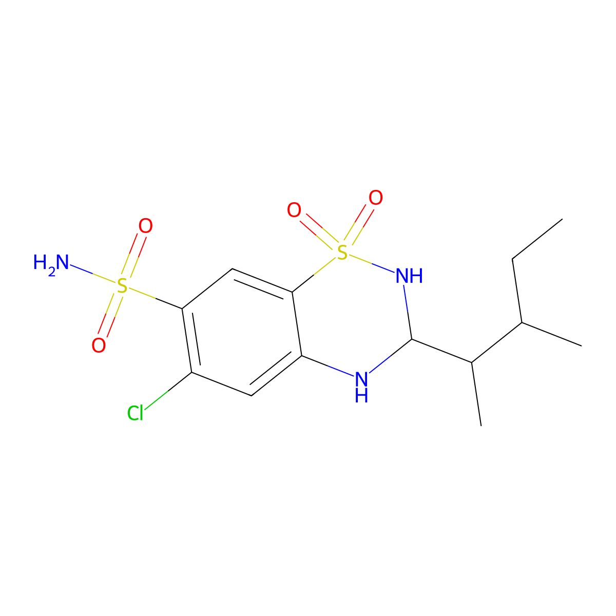 Mebutizide molecular structure, CAS 3568-00-1