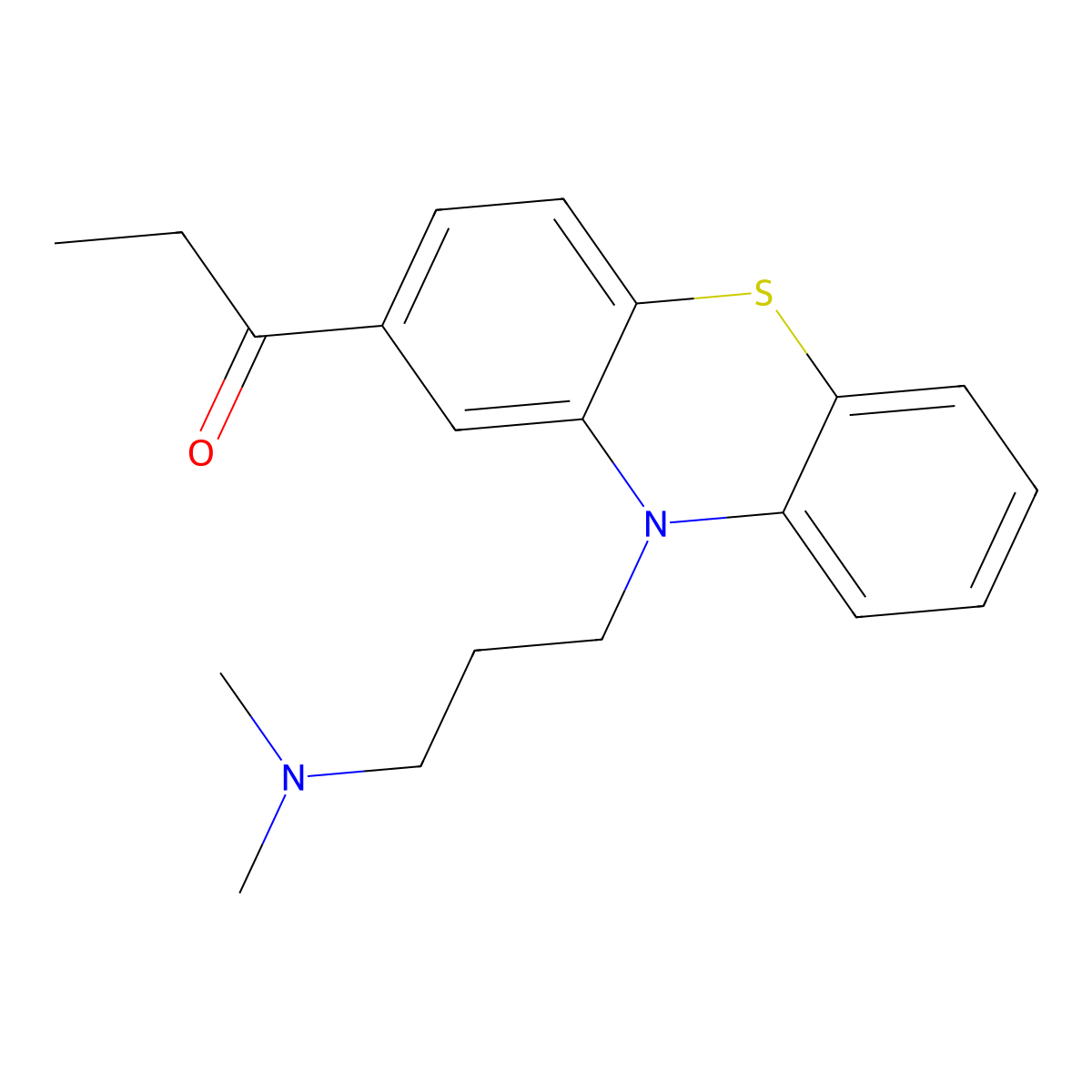 Propionylpromazine molecular structure, CAS 3568-24-9