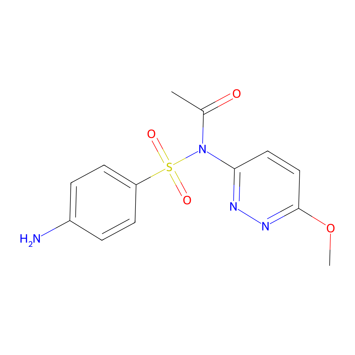 N-((4-Aminophenyl)sulfonyl)-N-(6-methoxy-3-pyridazinyl)acetamide molecular structure, CAS 3568-43-2