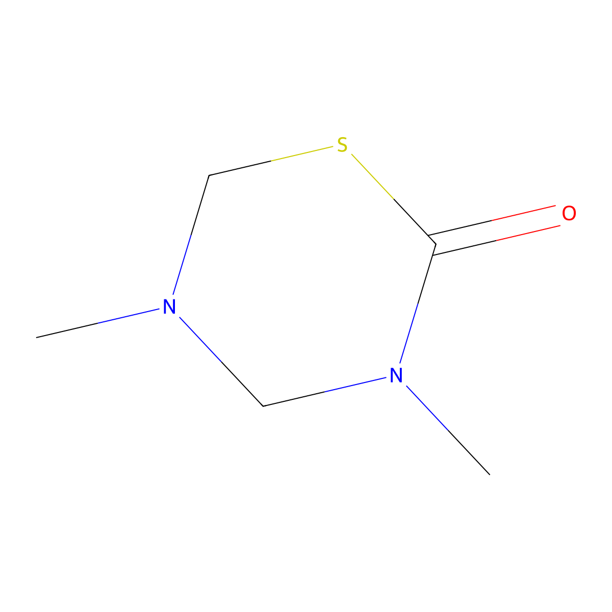 3,5-Dimethyl-1,3,5-thiadiazinan-2-one molecular structure, CAS 3568-73-8