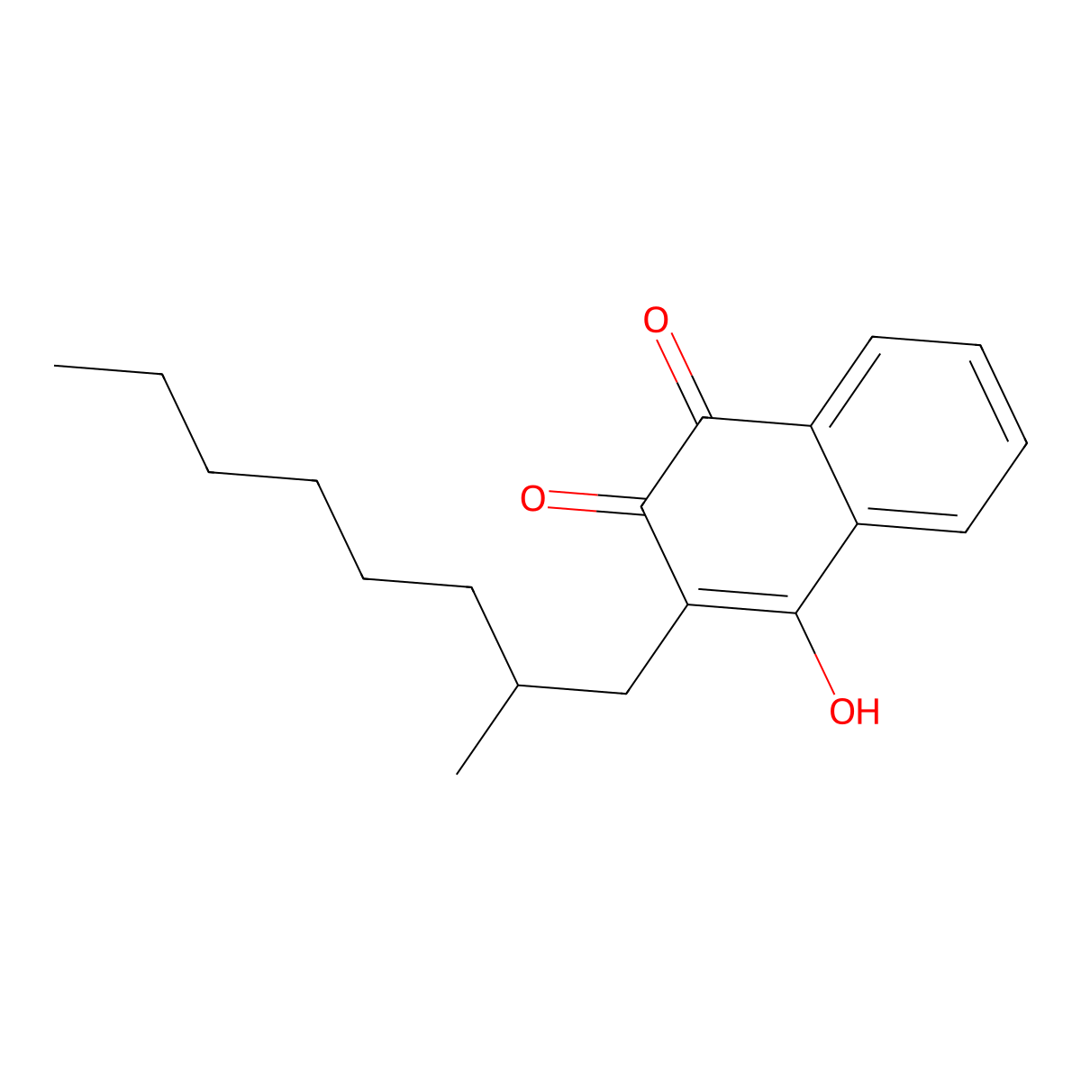 2-Hydroxy-3-(2-methyloctyl)-1,4-naphthoquinone molecular structure, CAS 3568-91-0