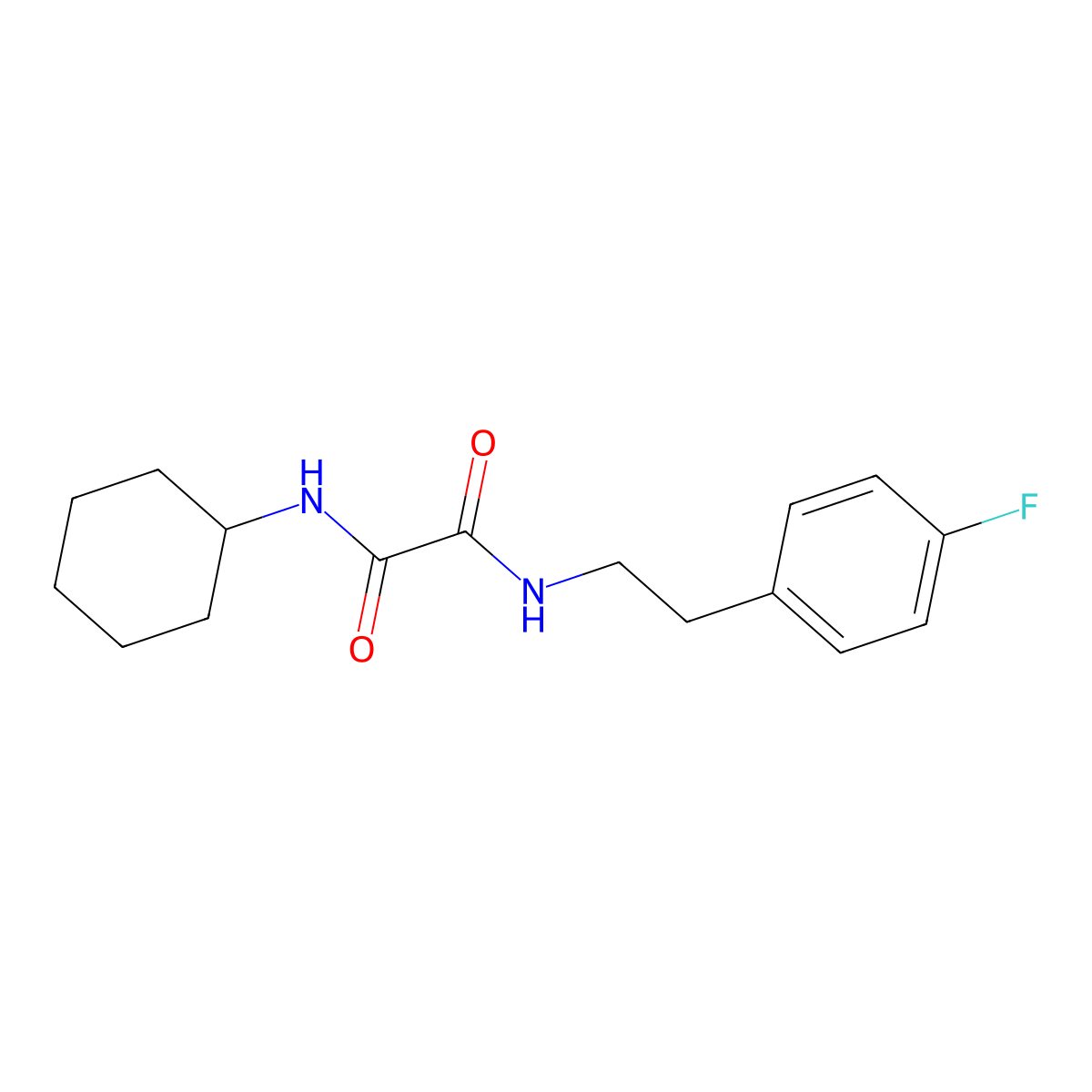 N1-cyclohexyl-N2-(4-fluorophenethyl)oxalamide molecular structure, CAS 356800-17-4