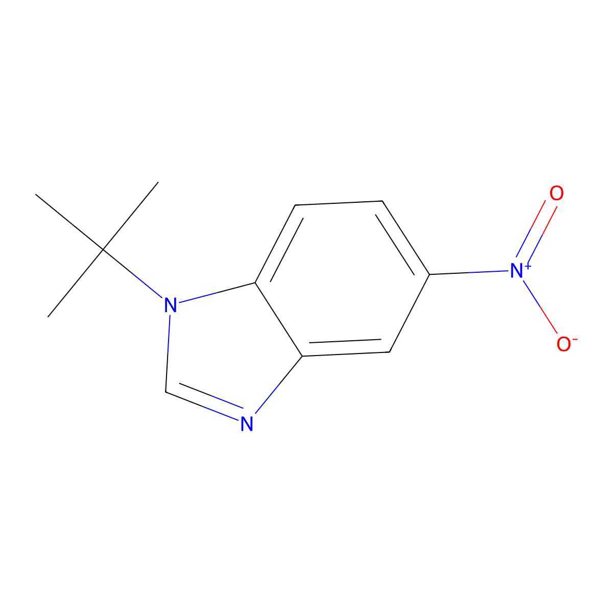 1-Tert-butyl-5-nitro-1H-benzimidazole molecular structure, CAS 35681-33-5