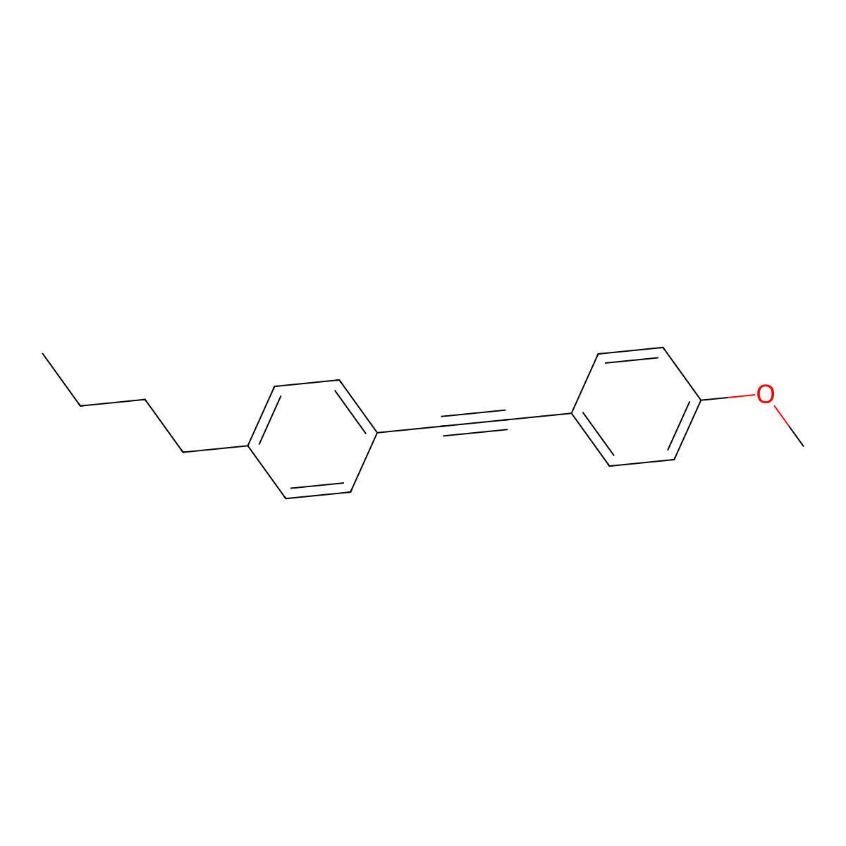 1-Butyl-4-((4-methoxyphenyl)ethynyl)benzene molecular structure, CAS 35684-12-9
