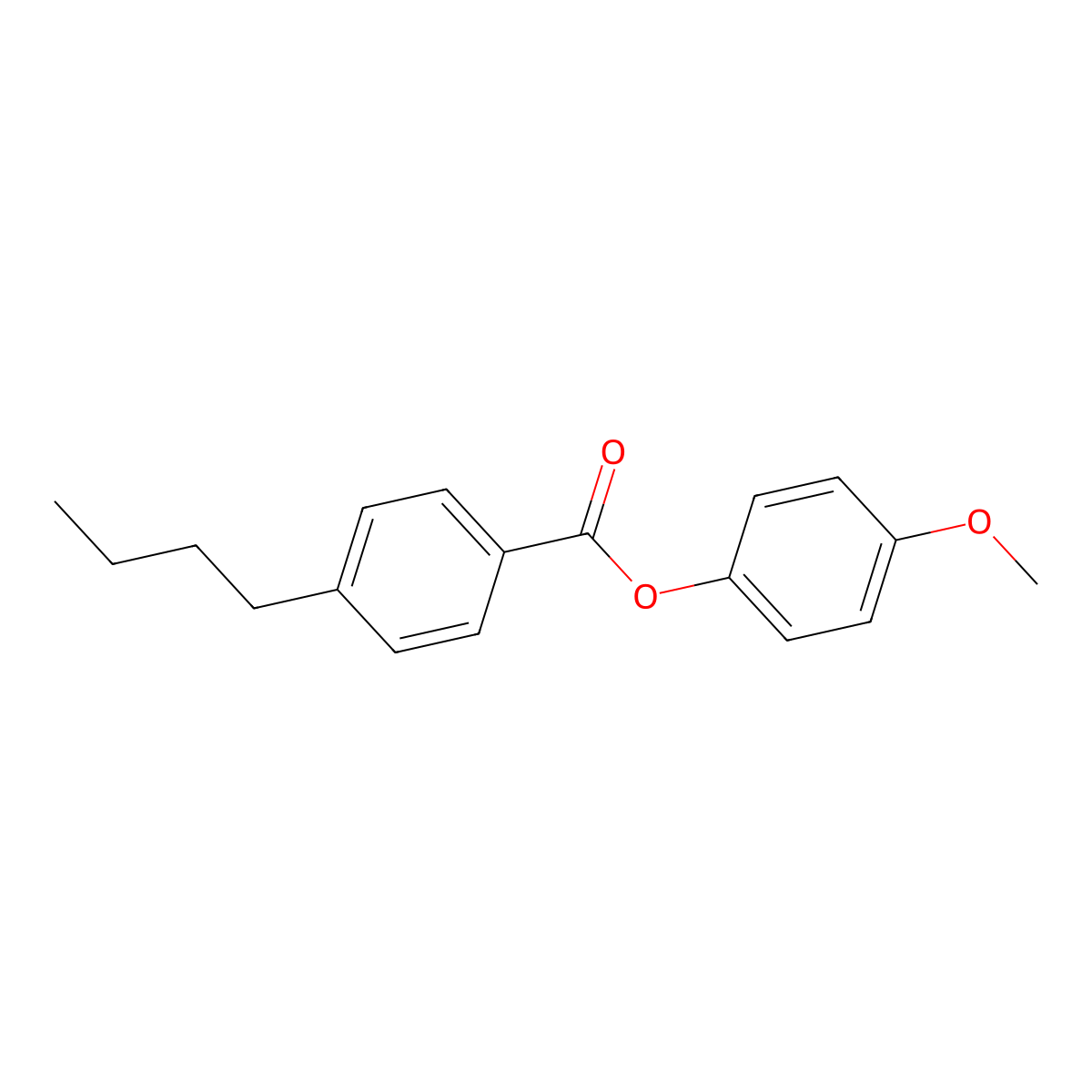 Benzoic acid, 4-butyl-, 4-methoxyphenyl ester molecular structure, CAS 35684-23-2