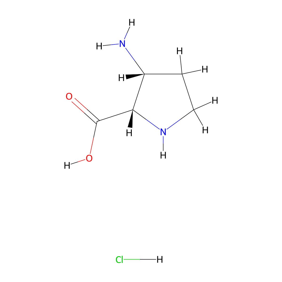 (R)-3-Amino-L-proline HCl molecular structure, CAS 35684-65-2