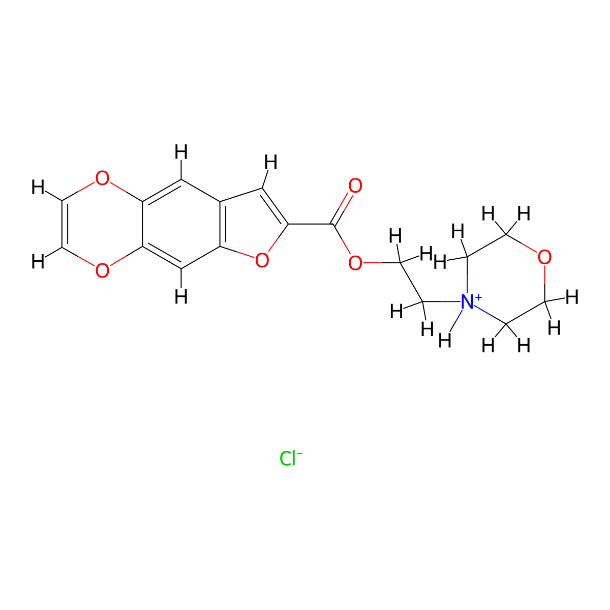 Furo(2,3-g)-1,4-benzodioxin-7-carboxylic acid, 2-morpholinoethyl ester, hydrochloride molecular structure, CAS 35685-94-0