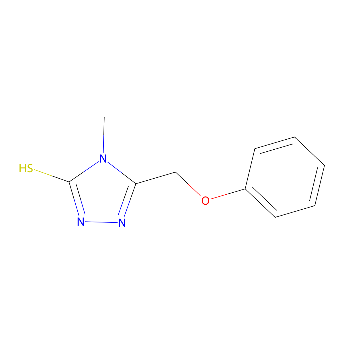 4-methyl-5-(phenoxymethyl)-4H-1,2,4-triazole-3-thiol molecular structure, CAS 35687-29-7