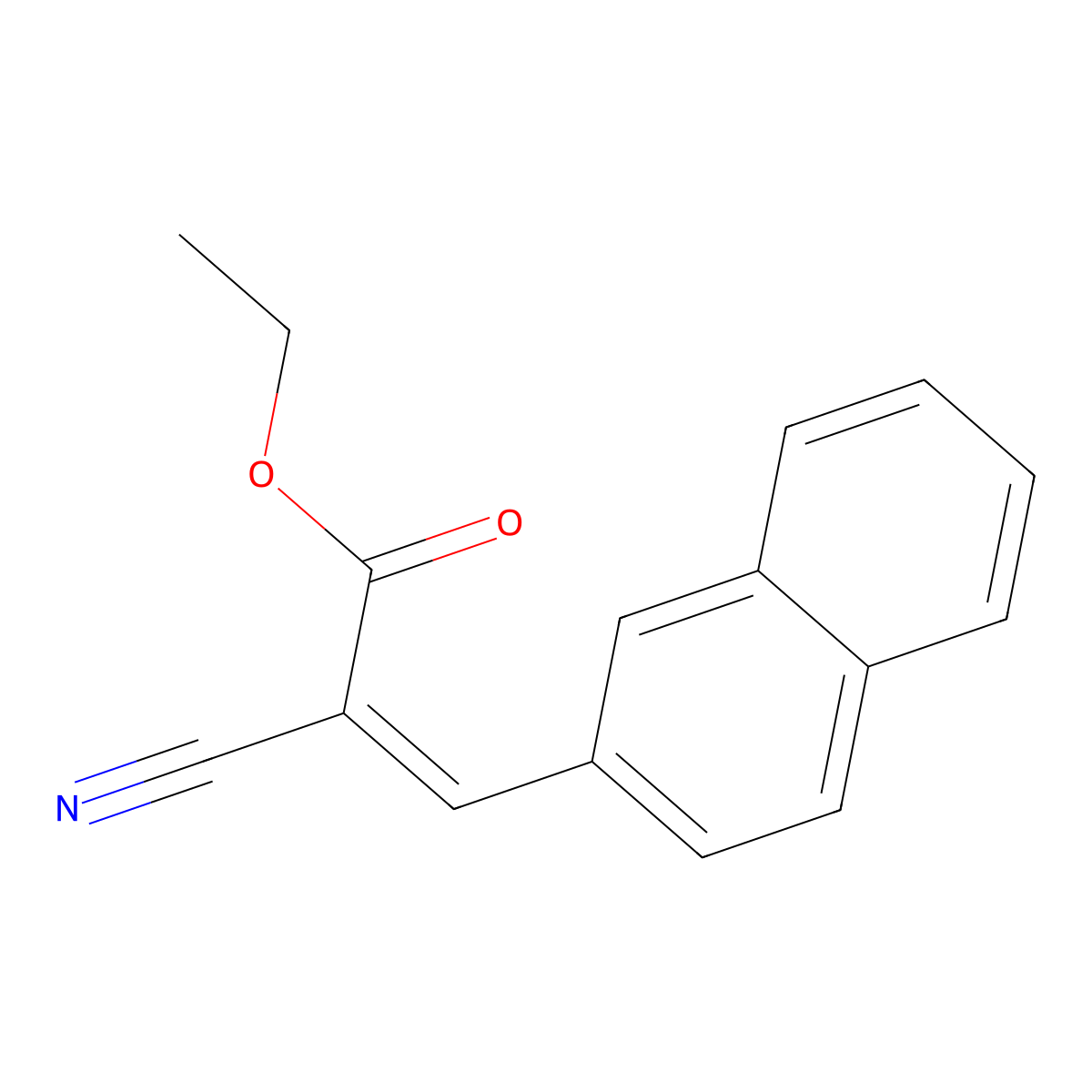 2-Cyano-3-naphthalen-2-yl-acrylic acid ethyl ester molecular structure, CAS 35688-72-3