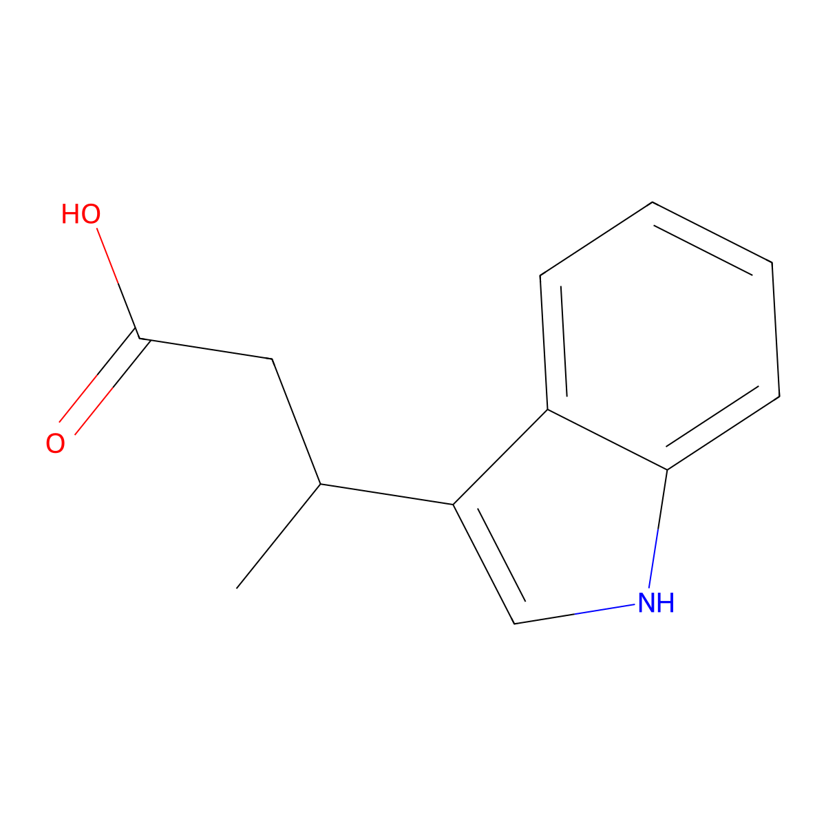3-(1H-indol-3-yl)butanoic acid molecular structure, CAS 3569-20-8