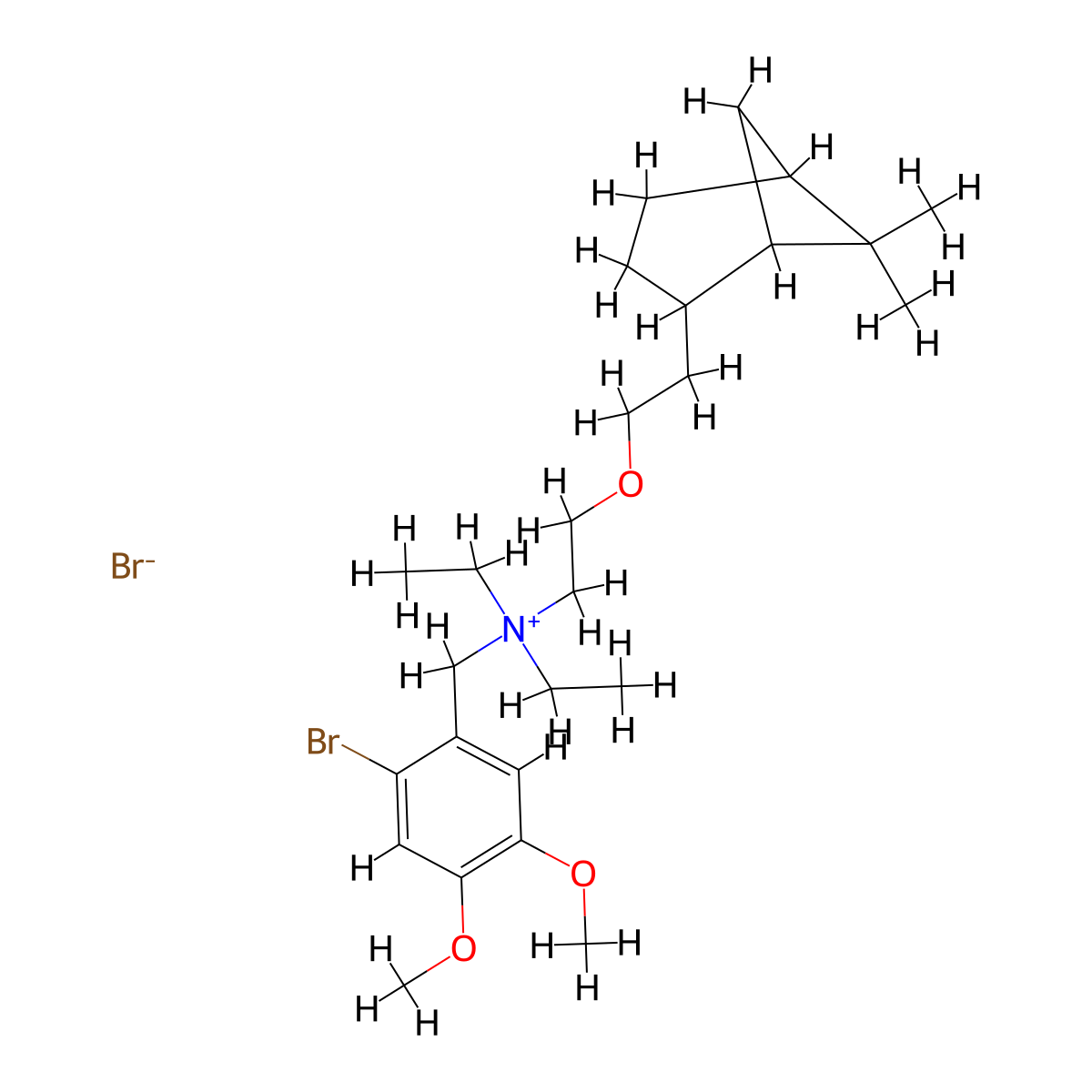 Ammonium, ((2-bromo-4,5-dimethoxy)benzyl)diethyl(2-(2-(6,6-dimethyl-2-norpinyl)ethoxy)ethyl)-, bromide molecular structure, CAS 35690-02-9