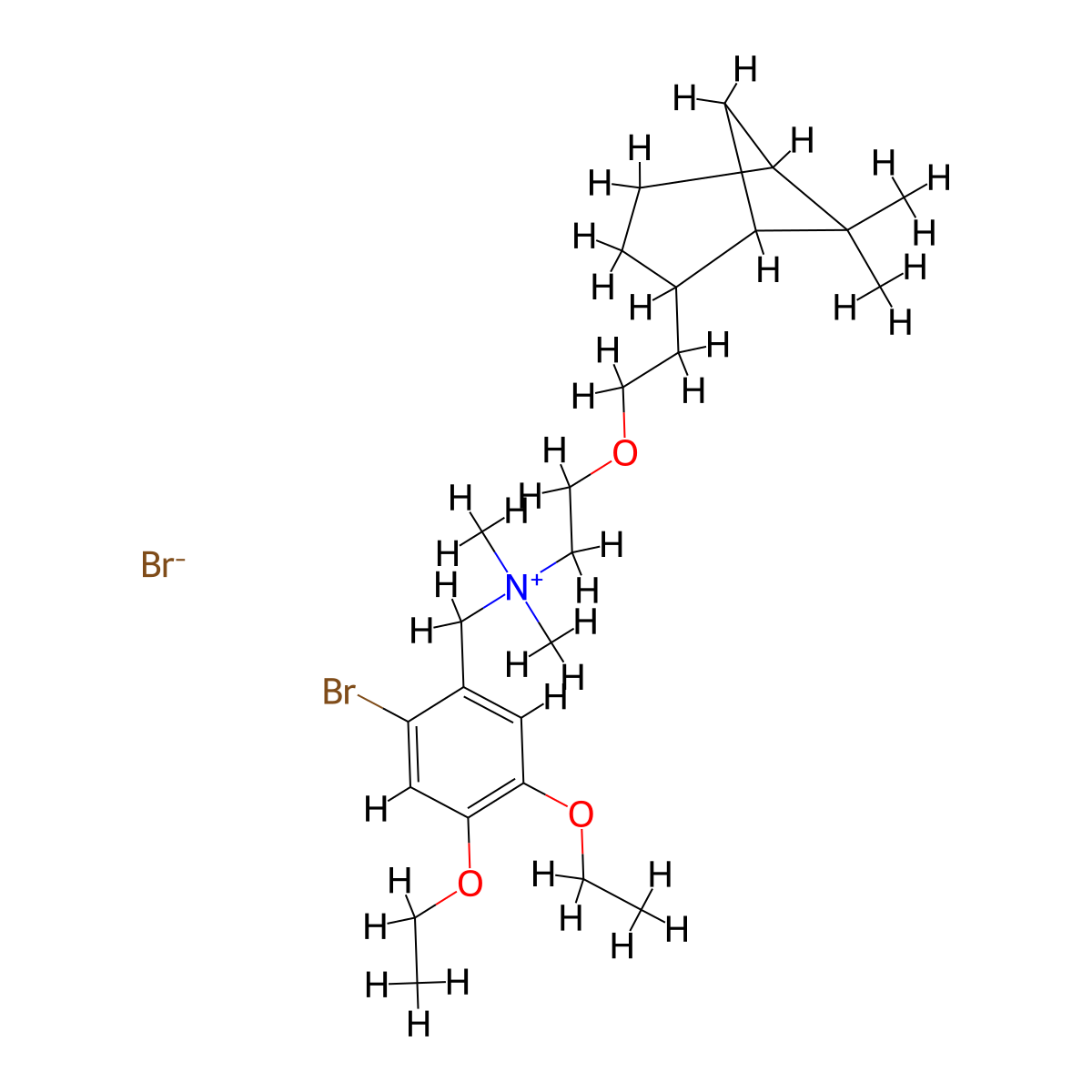 Ammonium, ((2-bromo-4,5-diethoxy)benzyl)dimethyl(2-(2-(6,6-dimethyl-2-norpinyl)ethoxy)ethyl)-, bromide molecular structure, CAS 35690-14-3