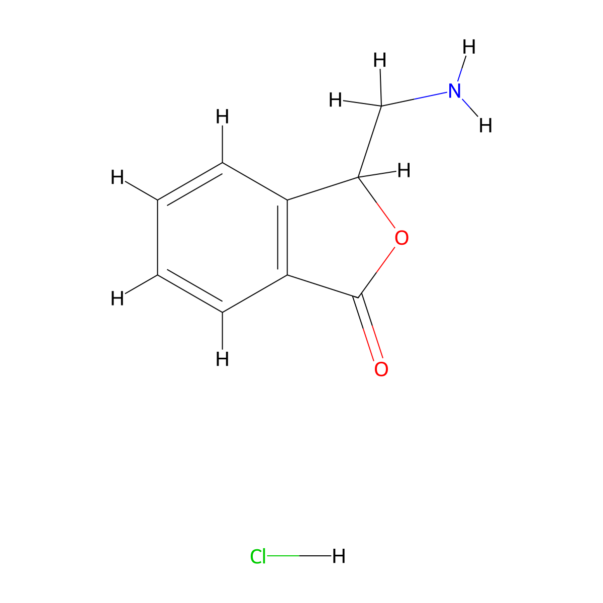 3-(Aminomethyl)isobenzofuran-1(3H)-one hydrochloride molecular structure, CAS 35690-69-8