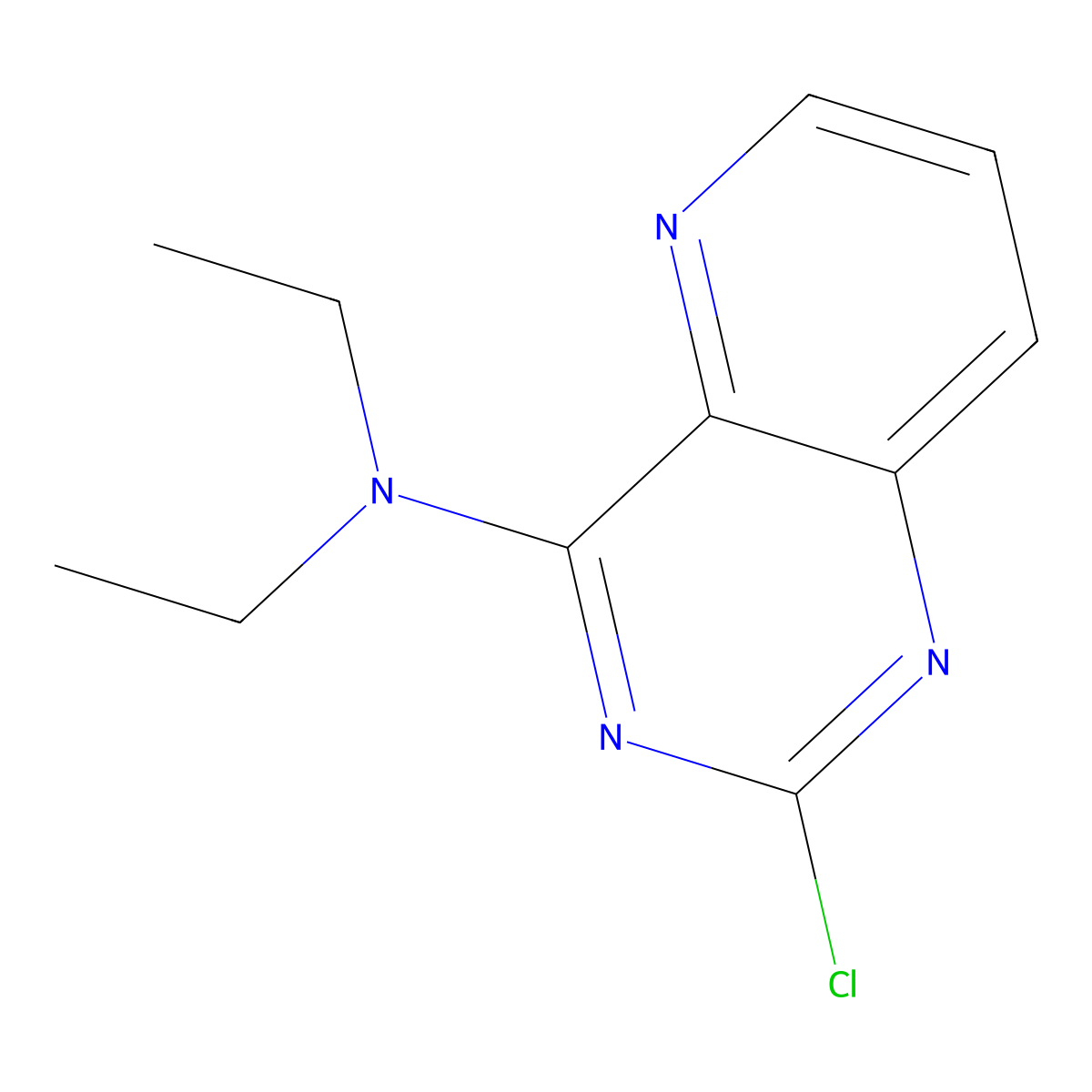 2-Chloro-4-(diethylamino)pyrido[3,2-d]pyrimidine molecular structure, CAS 35691-12-4