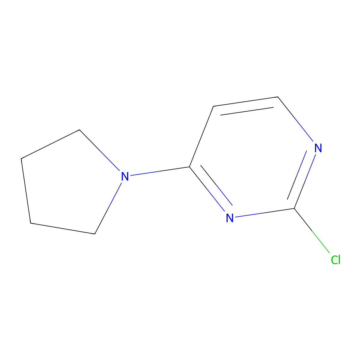 2-Chloro-4-(pyrrolidin-1-yl)pyrimidine molecular structure, CAS 35691-20-4