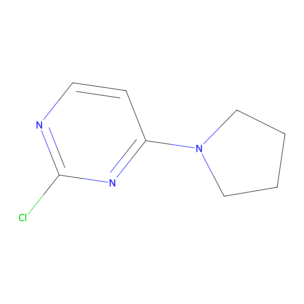 2-Chloro-4-(pyrrolidin-1-yl)pyrimidine molecular structure, CAS 35691-20-4