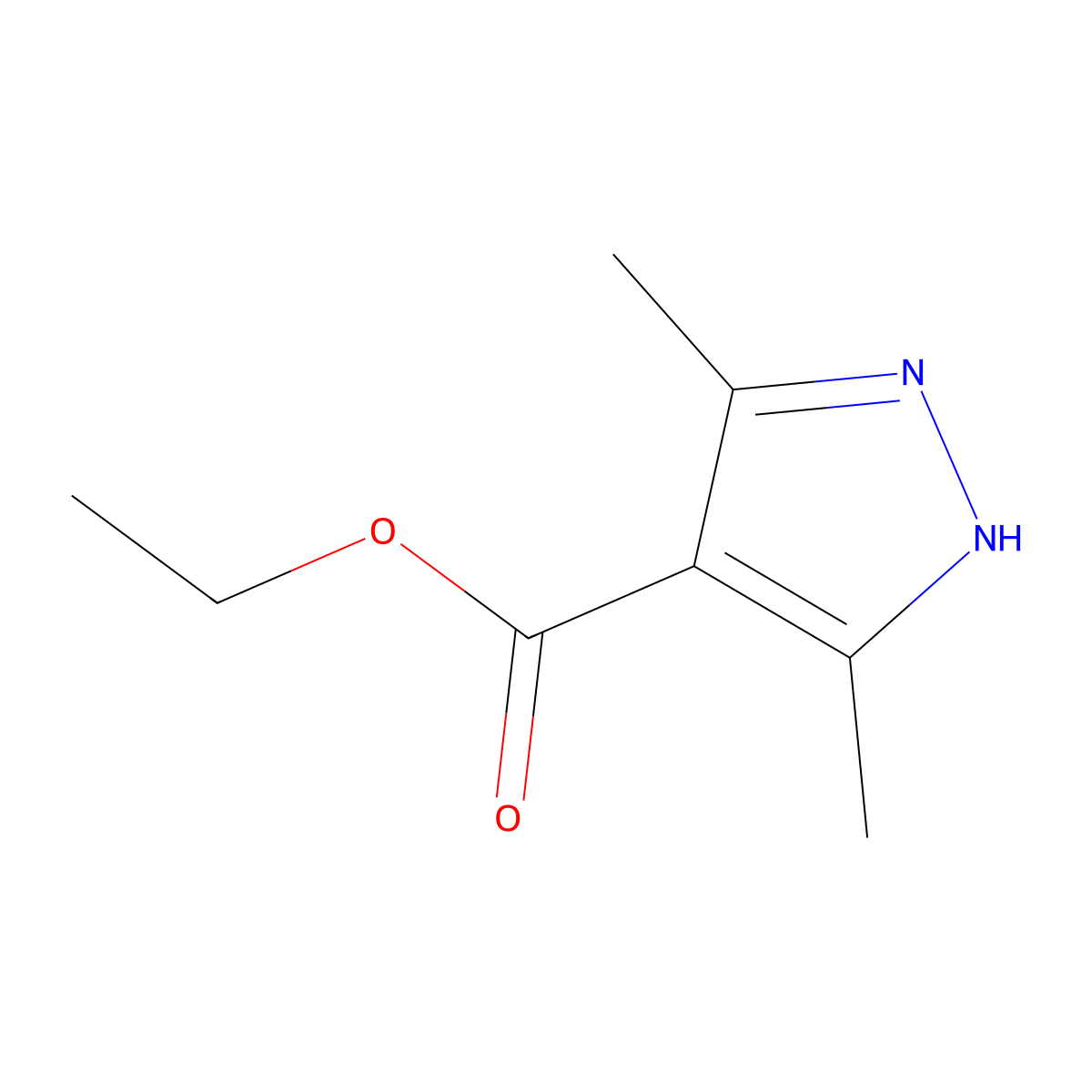 ethyl 3,5-dimethyl-1H-pyrazole-4-carboxylate molecular structure, CAS 35691-93-1