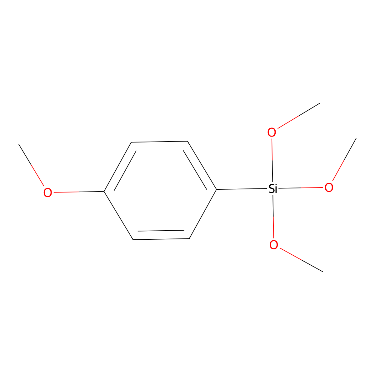 Trimethoxy(4-methoxyphenyl)silane molecular structure, CAS 35692-27-4