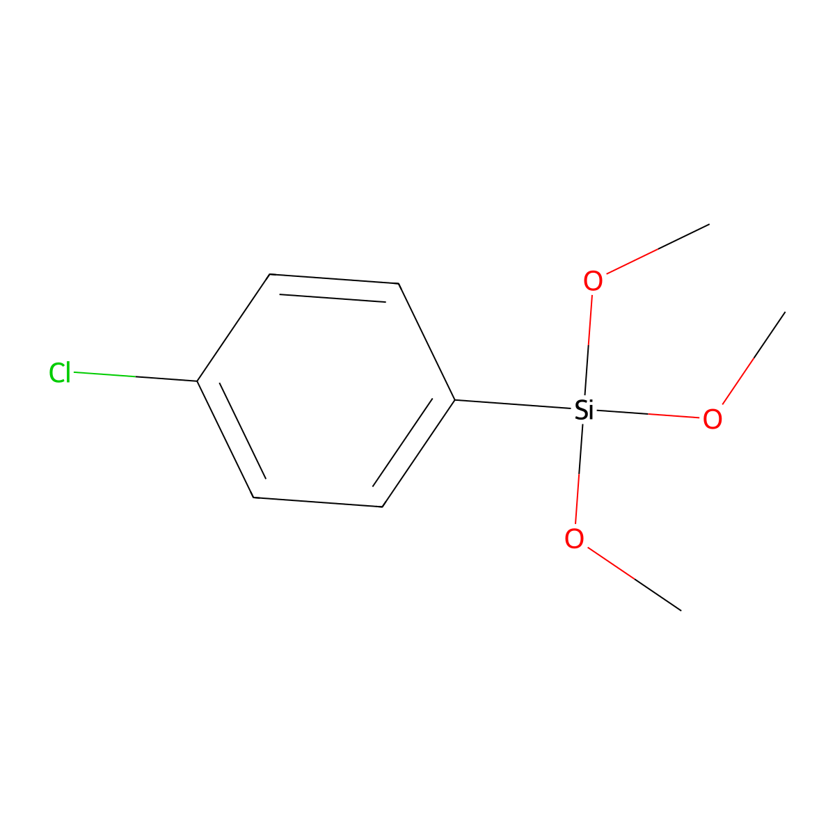 (4-Chlorophenyl)trimethoxysilane molecular structure, CAS 35692-30-9