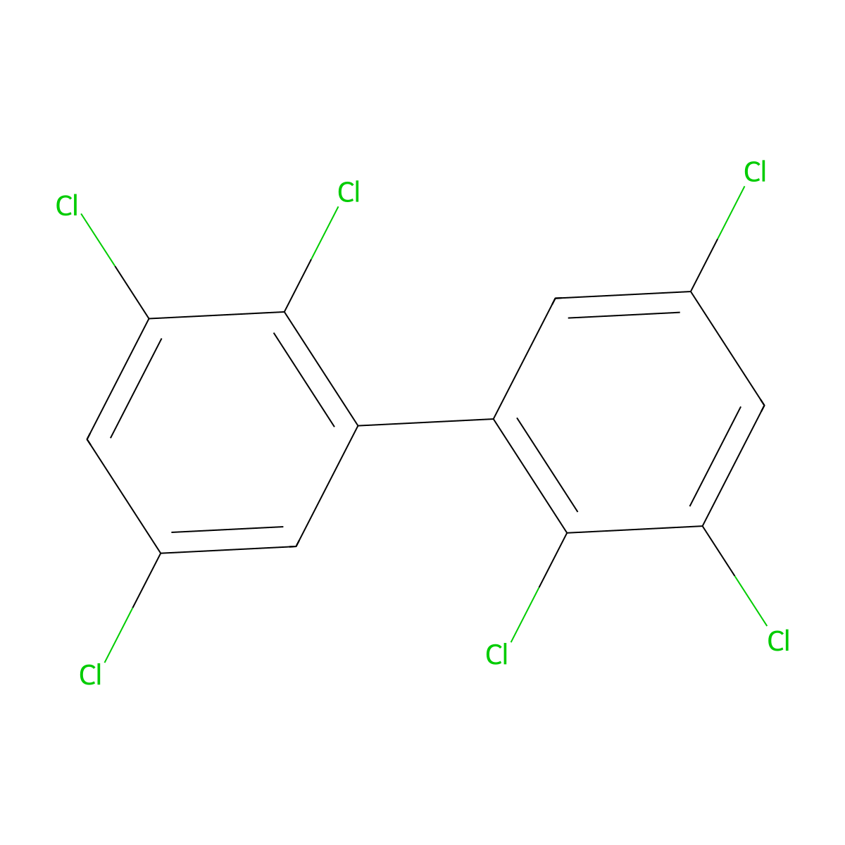 2,2',3,3',5,5'-Hexachlorobiphenyl molecular structure, CAS 35694-04-3