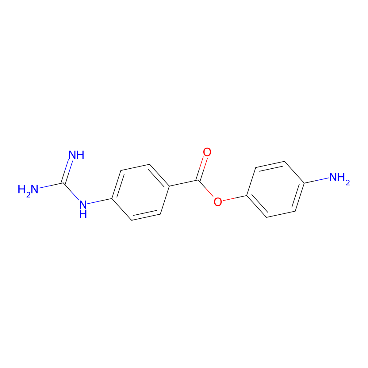 4-Aminophenyl 4-guanidinobenzoate molecular structure, CAS 35695-20-6