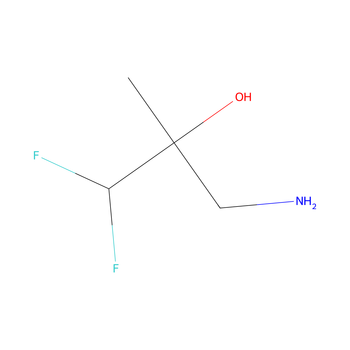 3-Amino-1,1-difluoro-2-methylpropan-2-ol molecular structure, CAS 357-01-7