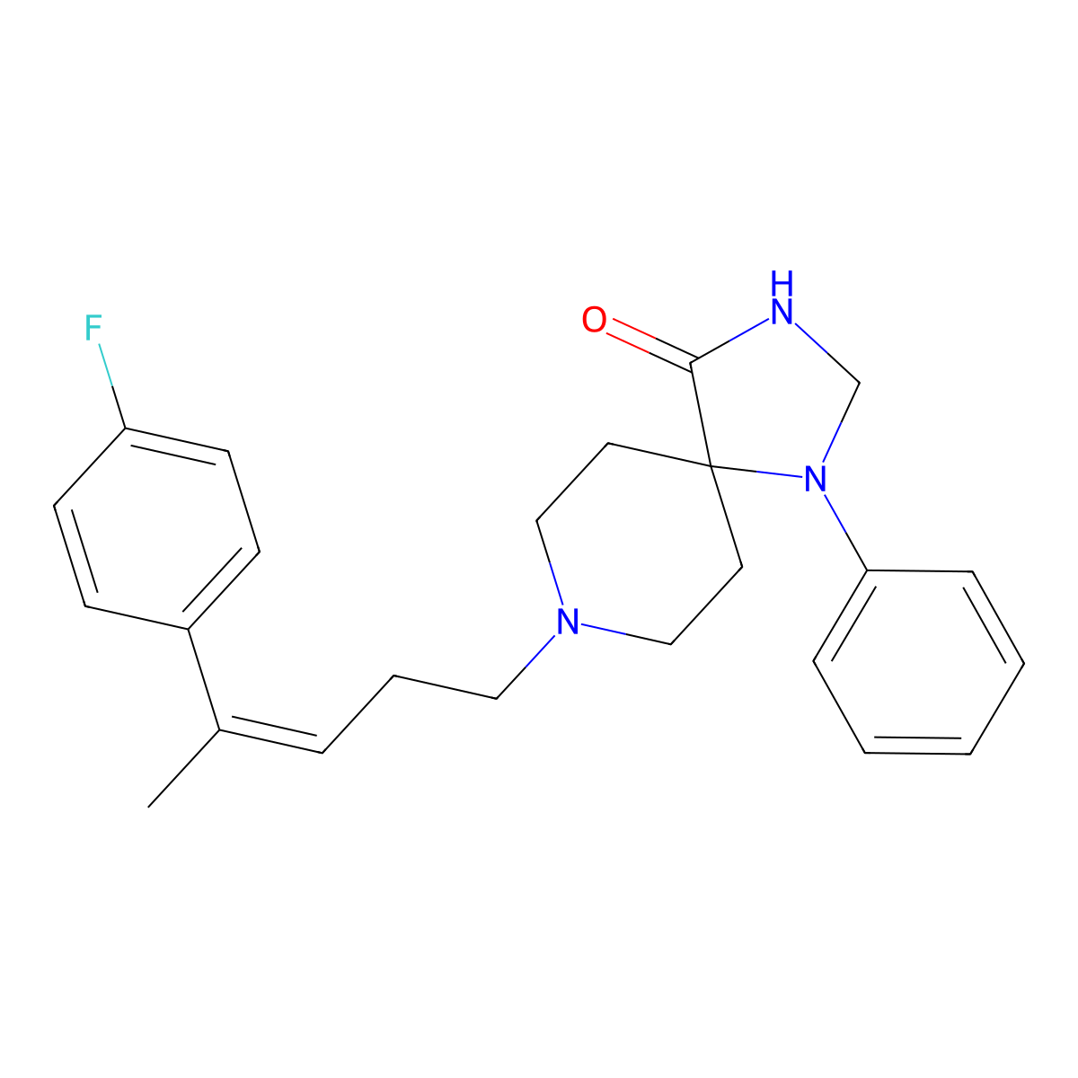 Spirilene molecular structure, CAS 357-66-4