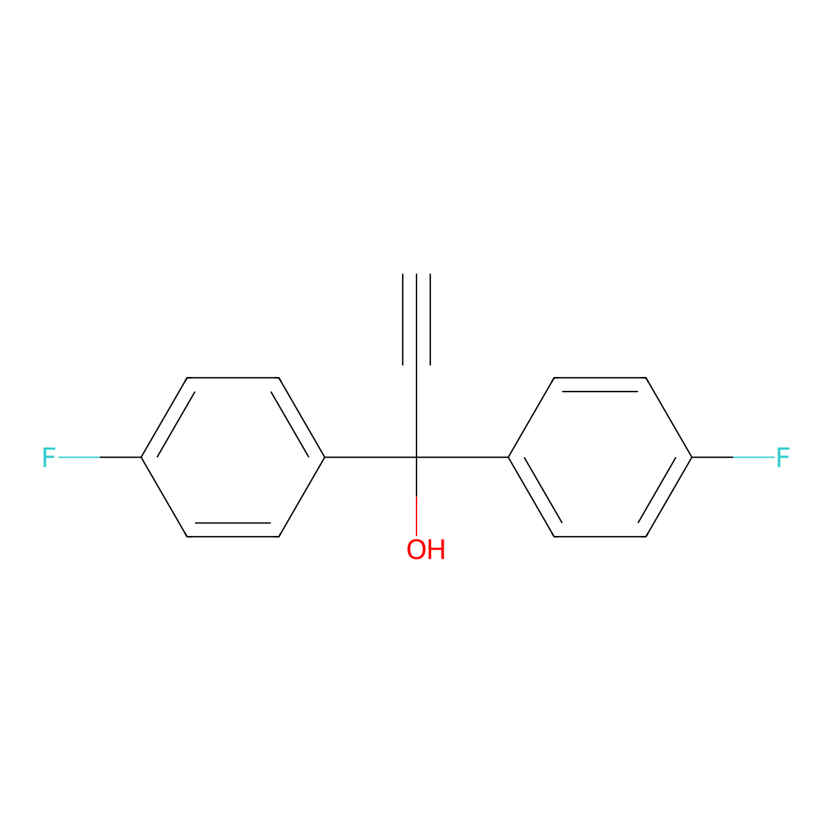 1,1-Bis(4-fluorophenyl)prop-2-yn-1-ol molecular structure, CAS 357-77-7