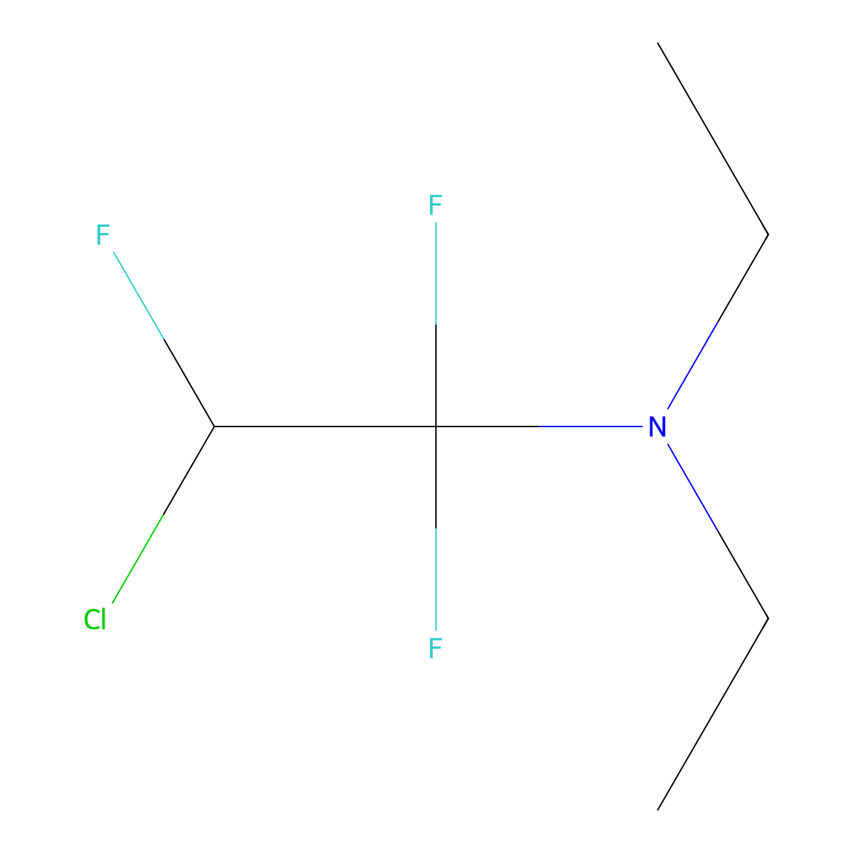 2-Chloro-N,N-diethyl-1,1,2-trifluoroethan-1-amine molecular structure, CAS 357-83-5