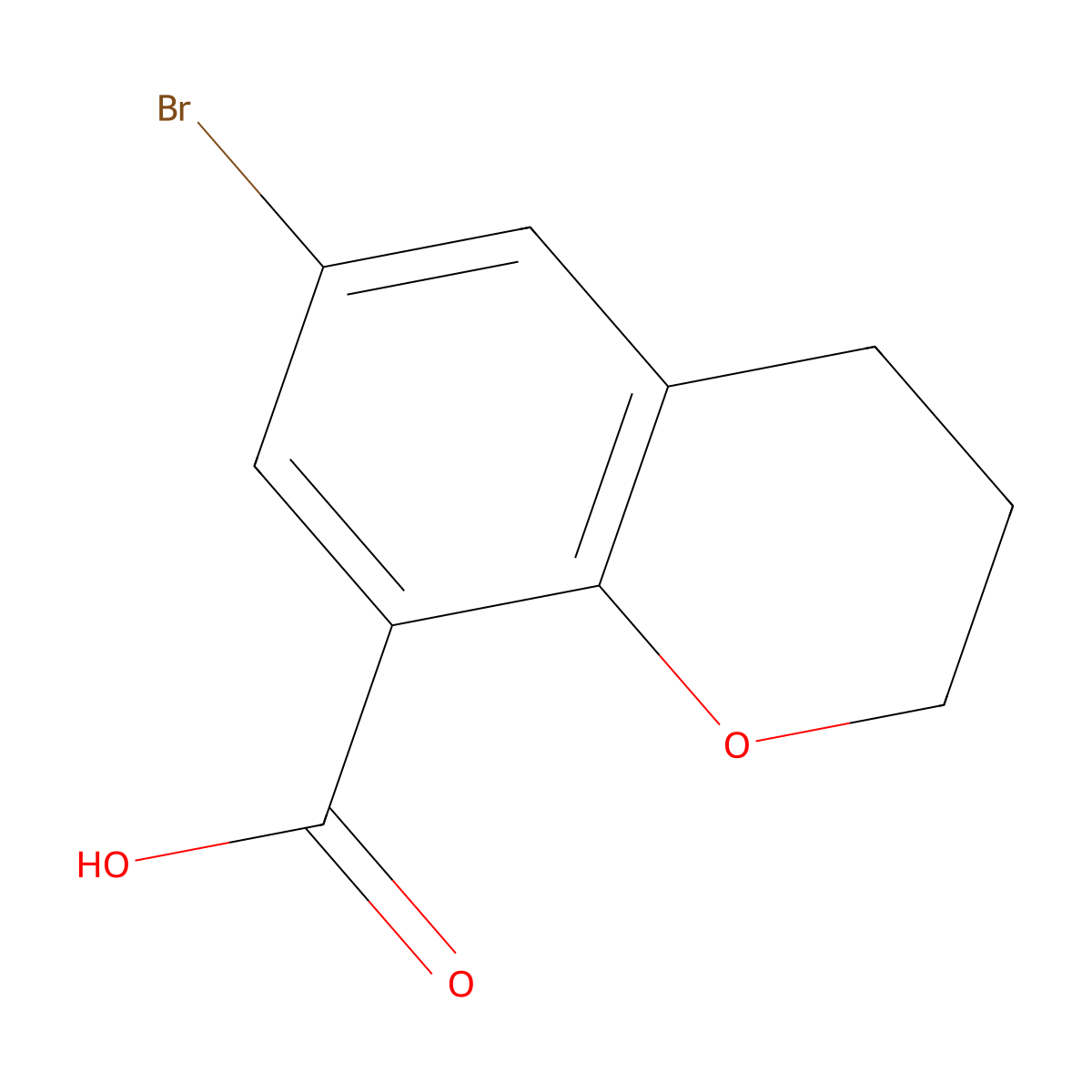 6-bromo-3,4-dihydro-2H-1-benzopyran-8-carboxylic acid molecular structure, CAS 35700-33-5