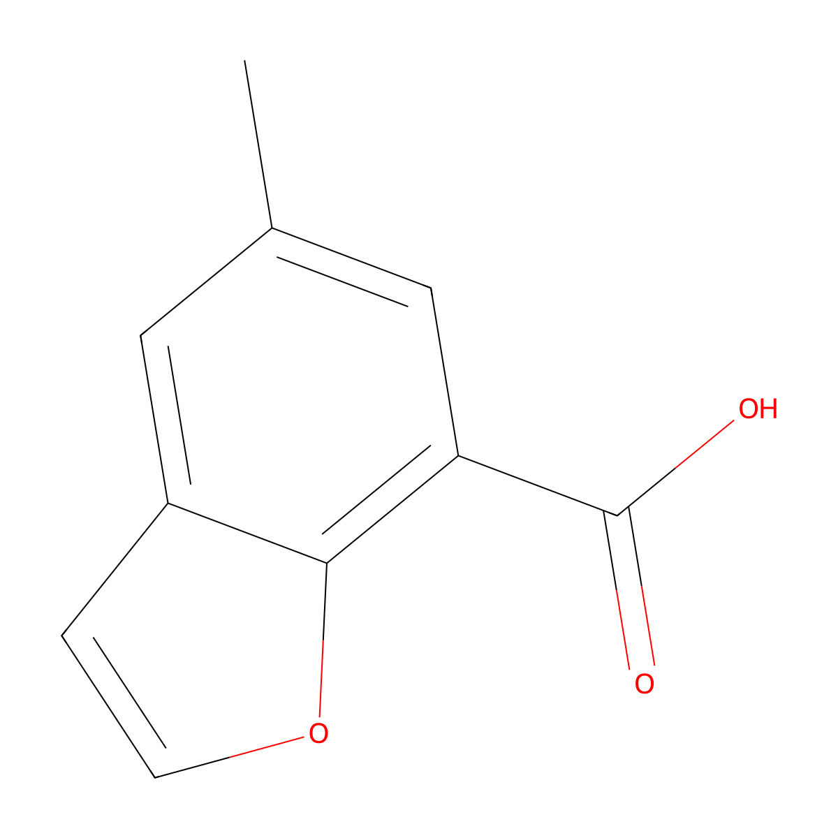 5-Methyl-1-benzofuran-7-carboxylicacid molecular structure, CAS 35700-49-3
