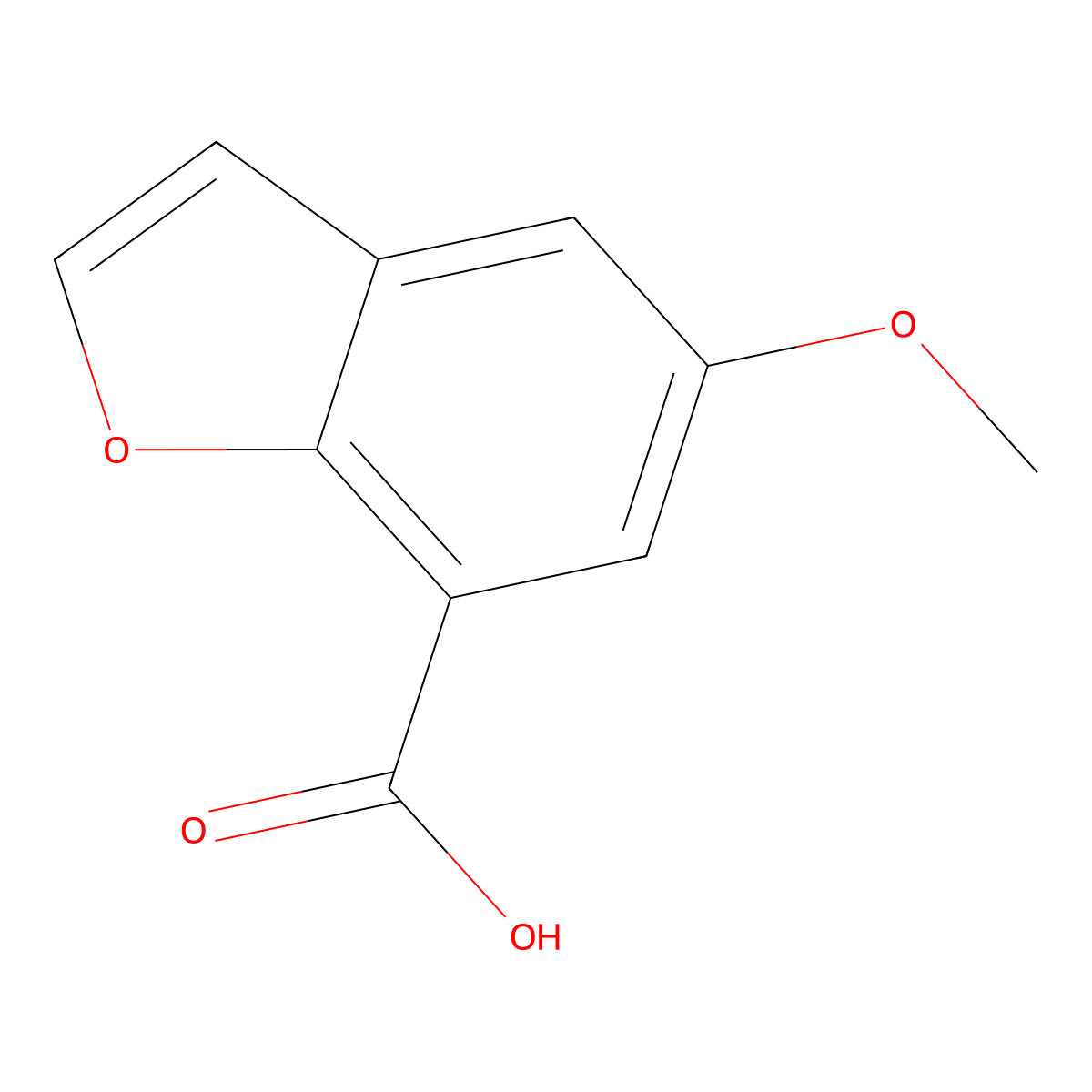 5-Methoxy-1-benzofuran-7-carboxylicacid molecular structure, CAS 35700-50-6
