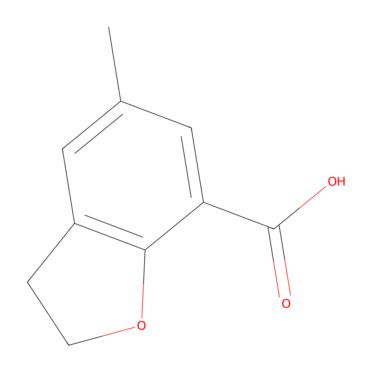 5-Methyl-2,3-dihydro-1-benzofuran-7-carboxylic acid molecular structure, CAS 35700-51-7