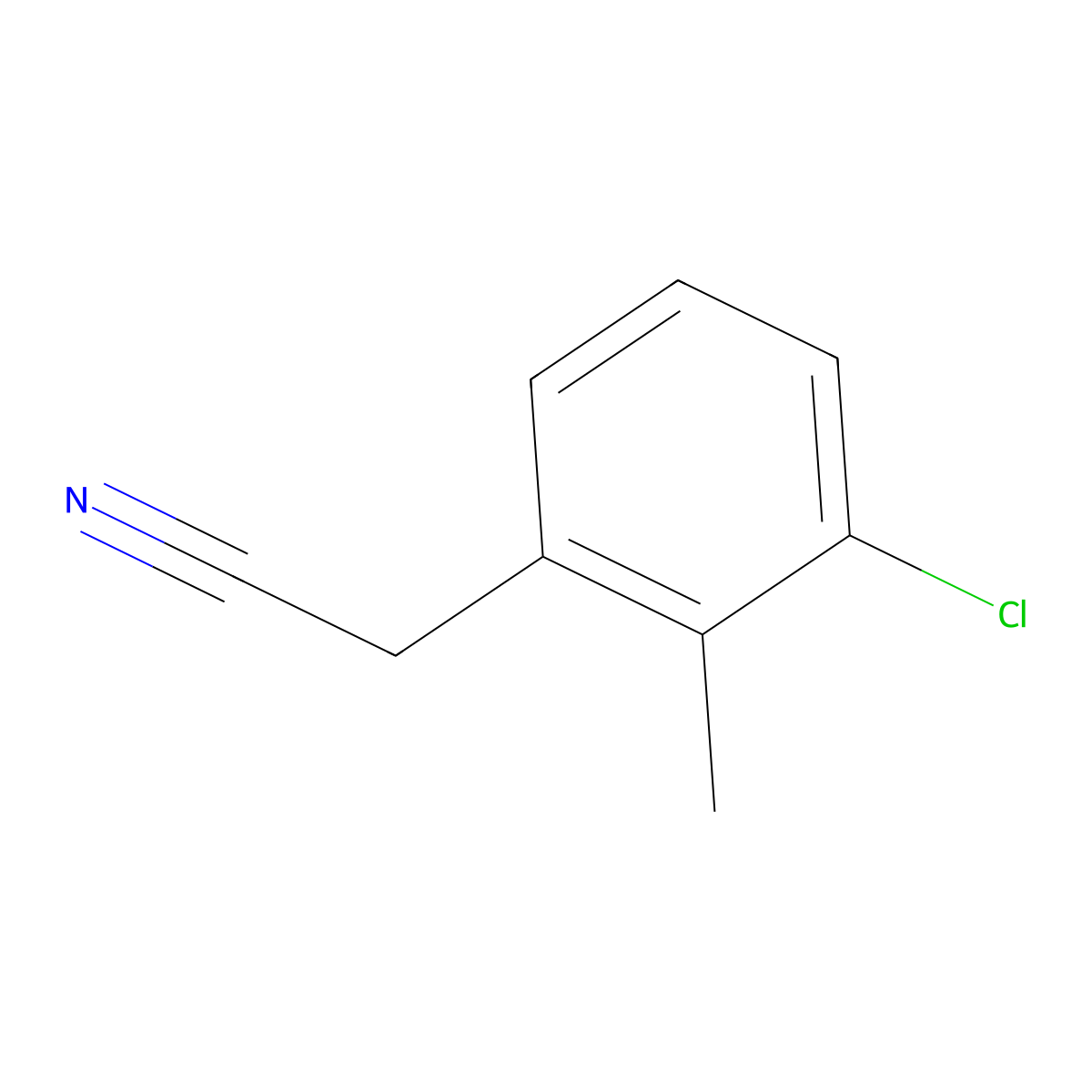 3-Chloro-2-methylphenylacetonitrile molecular structure, CAS 35703-53-8