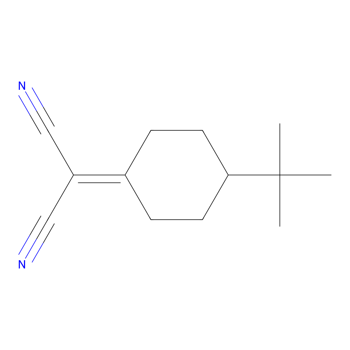 Propanedinitrile, [4-(1,1-dimethylethyl)cyclohexylidene]- molecular structure, CAS 35704-28-0