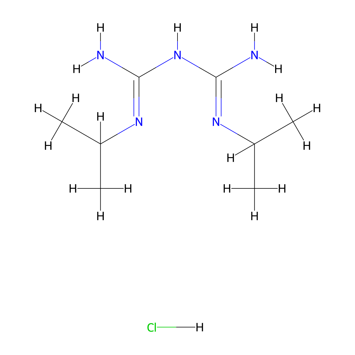 1,5-Bis(1-methylethyl)biguanide hydrochloride molecular structure, CAS 35708-82-8