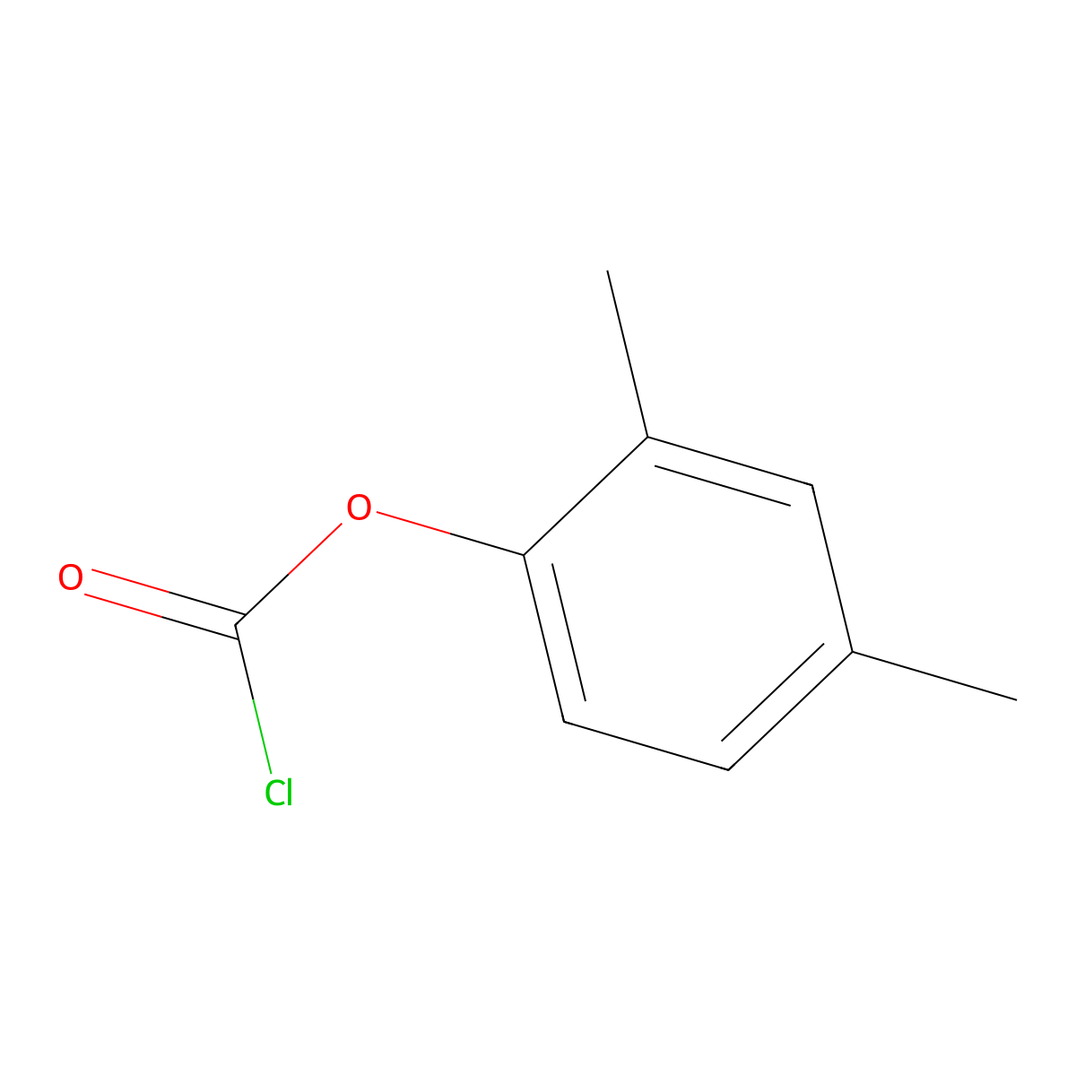 2,4-Dimethylphenyl chloroformate molecular structure, CAS 35709-99-0