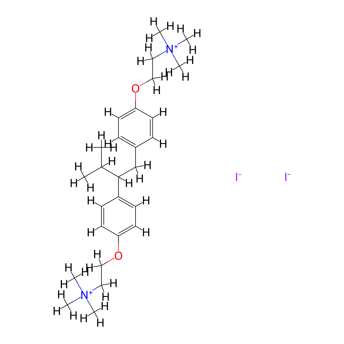 Anethocurarium diiodide molecular structure, CAS 3571-45-7