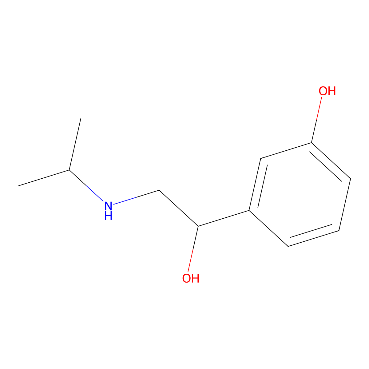 3-Hydroxy-alpha-(((1-methylethyl)amino)methyl)benzenemethanol molecular structure, CAS 3571-71-9