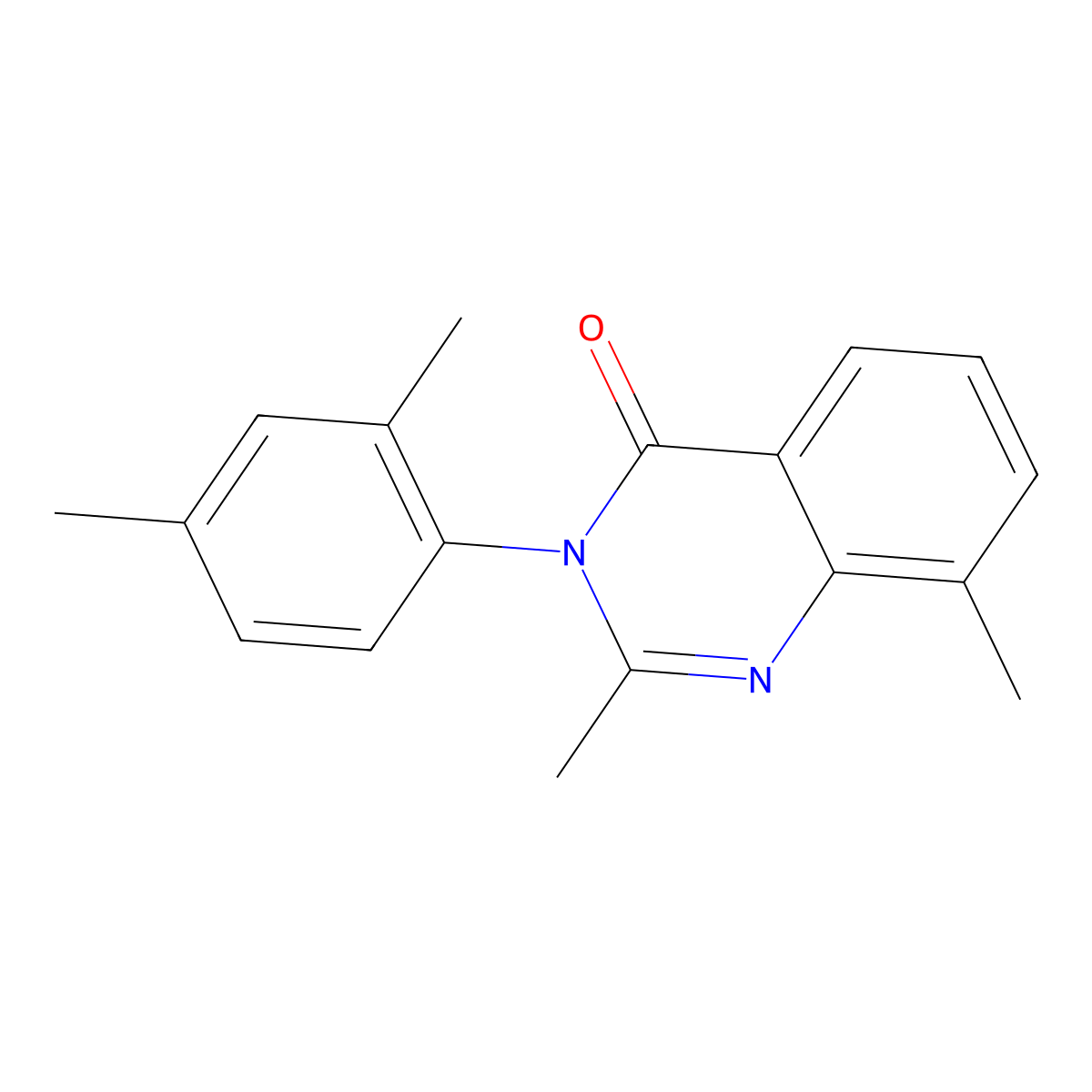 4(3H)-Quinazolinone, 3-(2,4-dimethylphenyl)-2,8-dimethyl- molecular structure, CAS 35711-16-1